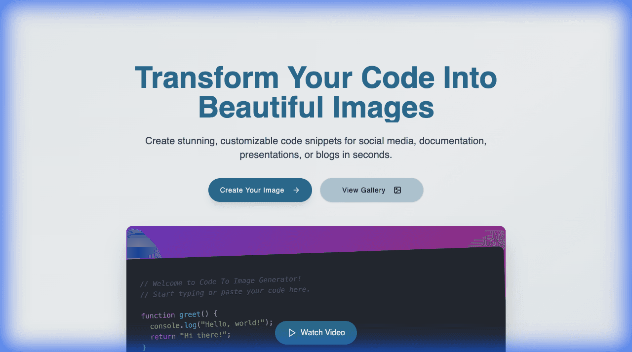 Code To Image Generator