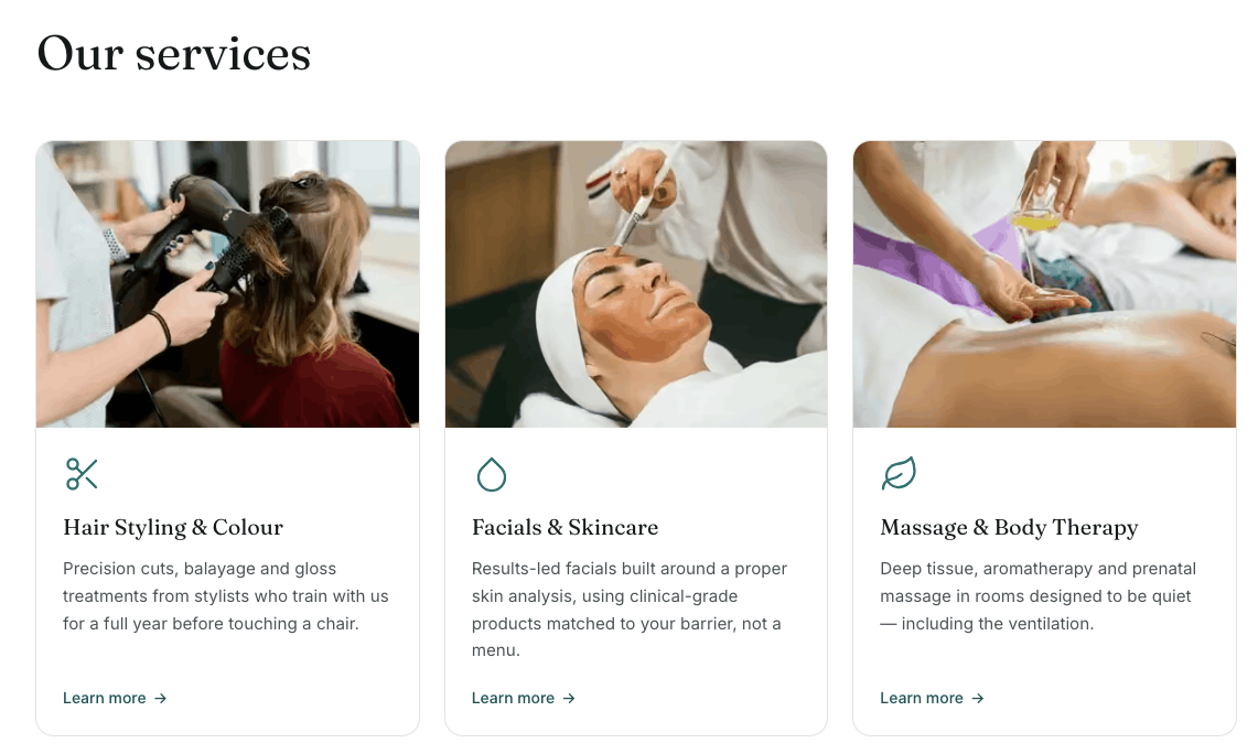 Salon - Fully CMS-Managed Website